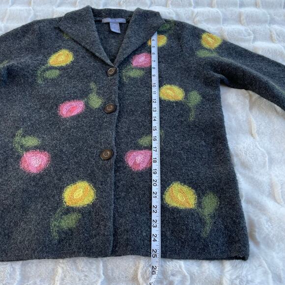 🔥Caroll Reed Wool Floral Embroidered Artsy Sweater Cardigan Cottage Grandmacore - Picture 14 of 15